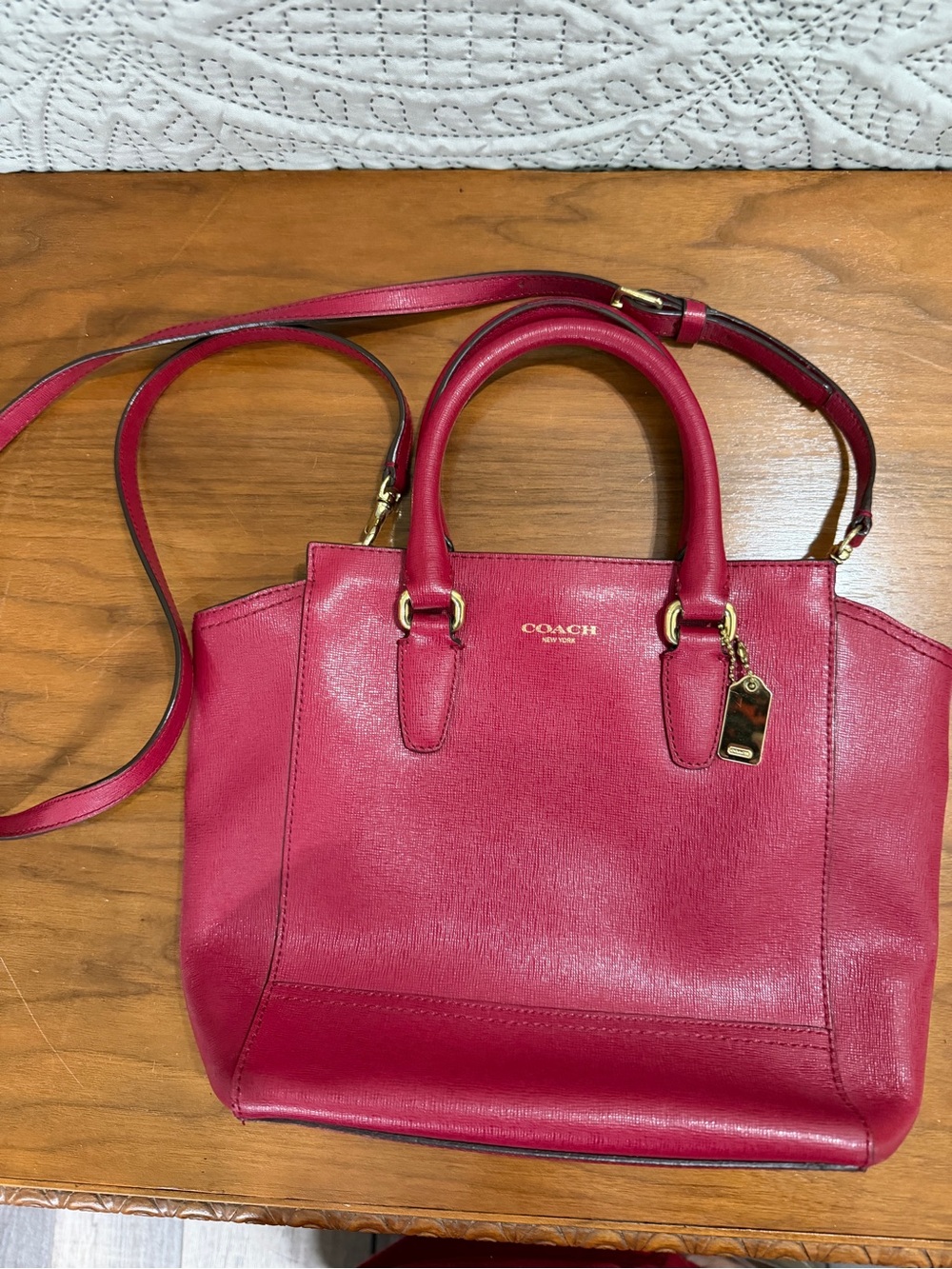 COACH  mini Tanner Leather Satchel with Gold Hardware
